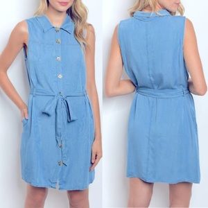Design by Olivia Sleeveless Denim Chambray Dress